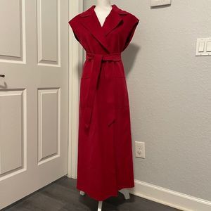 MaxMara Outlet Virgin Wool Blend Cardi Coat Wrap Tie Duster Sleeveless Jacket